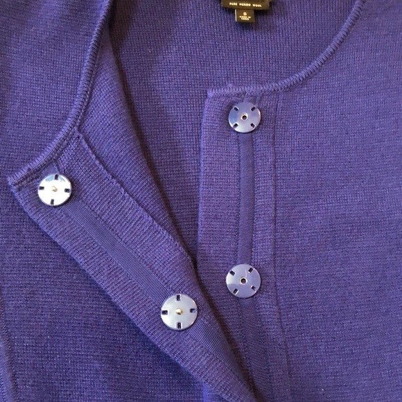 Talbots Long Merino Snap Front Sweatet - Picture 4 of 7